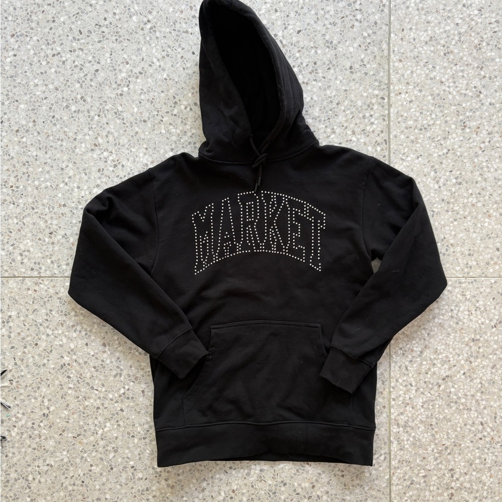 Market arc x SWAROVSKI crystal Black Men's Hoodie